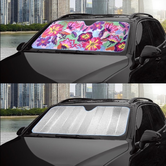 Floral pattern Windshield Shade, UV Protection Visor universal van life - Picture 1 of 8